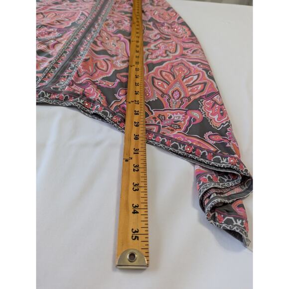 INC Fairy‎ Wimsy Pink Paisley Rhinestone Asymmetric Coquette Midi Skirt Size M - Picture 8 of 8